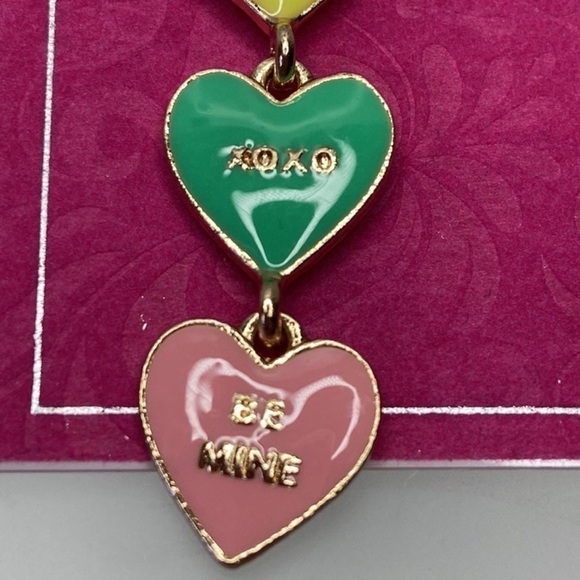 Holiday Lane Women’s Gold-Tone Imitation Pearl & Valentine Heart Drop Earrings - Picture 2 of 5